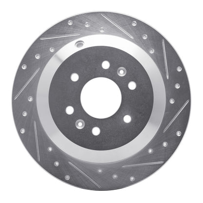 R1 Concepts R1 09-10 Kia BORREGO Rear Right Drilled & Slotted Silver Brake Rotor