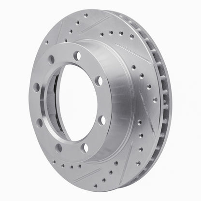 R1 Concepts R1 80-94 Ford F-250 4WD (Excl Super Duty) Front Left Drilled & Slotted Silver Brake Rotor