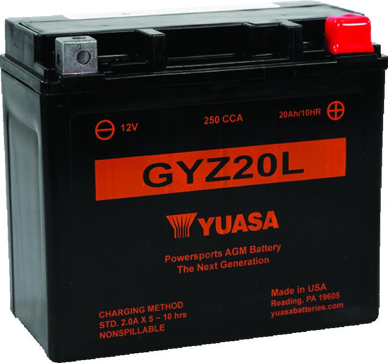 Yuasa Battery Yuasa GYZ20L High Performance Maintenance Free AGM 12-Volt Battery