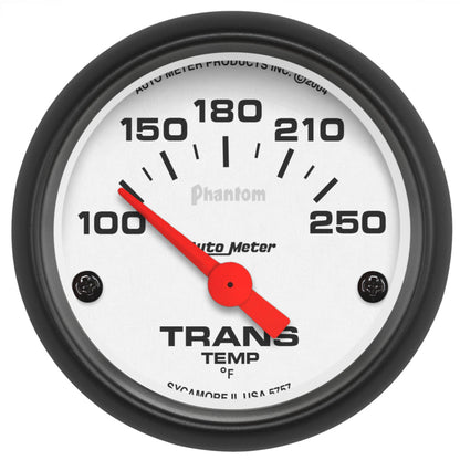 Autometer Phantom 52mm Short Sweep Electronic 100-250 Deg F Transmission Temperature Gauge