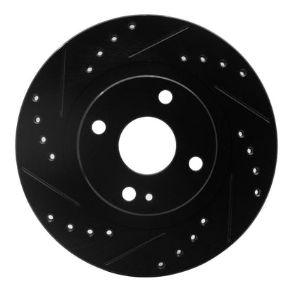 R1 Concepts R1 99-03 Mazda Protege Front Left Drilled & Slotted Black Brake Rotor