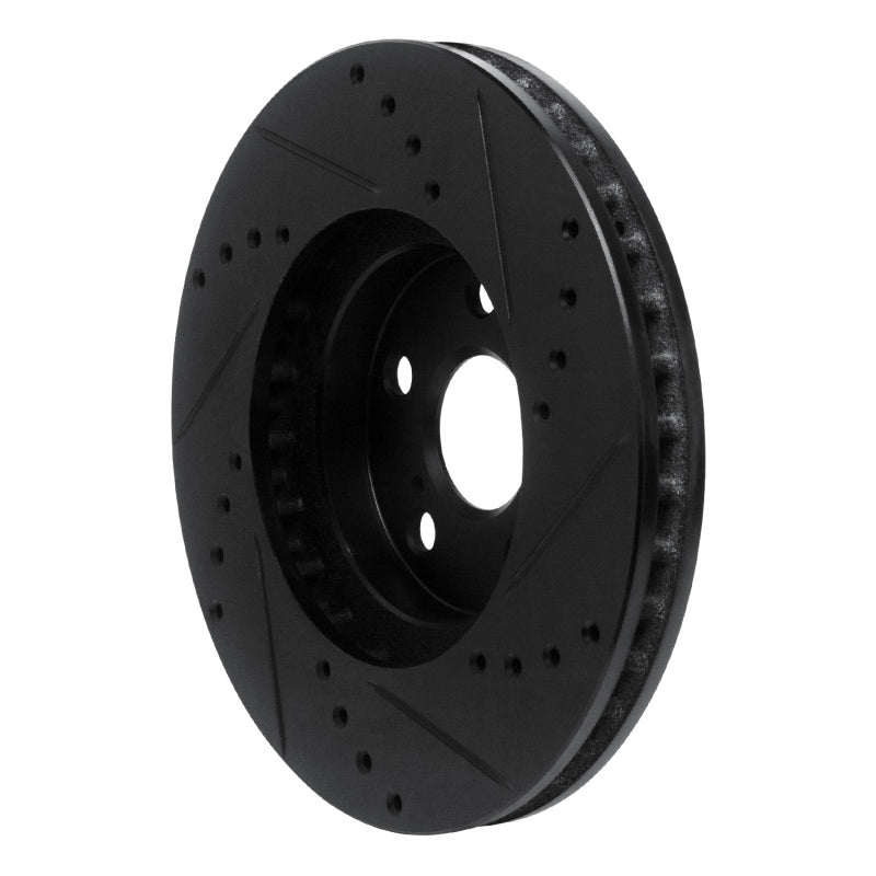 R1 Concepts R1 94-99 Toyota Celica Front Left Drilled & Slotted Black Brake Rotor