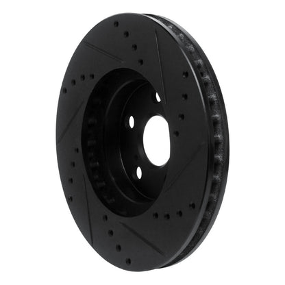 R1 Concepts R1 94-99 Toyota Celica Front Left Drilled & Slotted Black Brake Rotor