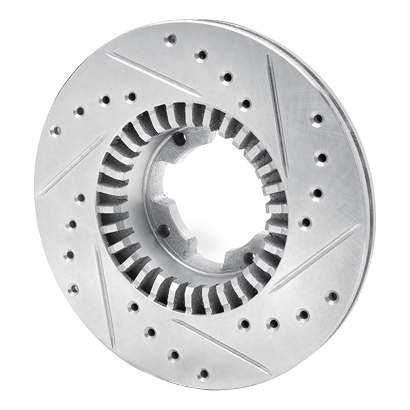 R1 Concepts R1 83-89 Subaru STANDARD Front Left Drilled & Slotted Silver Brake Rotor