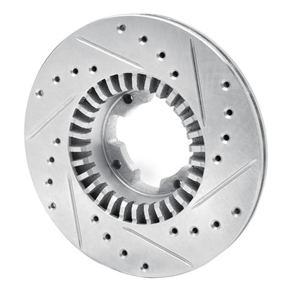 R1 Concepts R1 83-89 Subaru STANDARD Front Left Drilled & Slotted Silver Brake Rotor