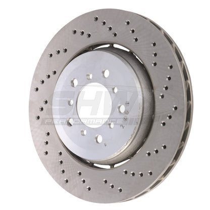 SHW Performance SHW 05-06 BMW M3 3.2L Right Front Cross-Drilled Lightweight Brake Rotor (34112282446)