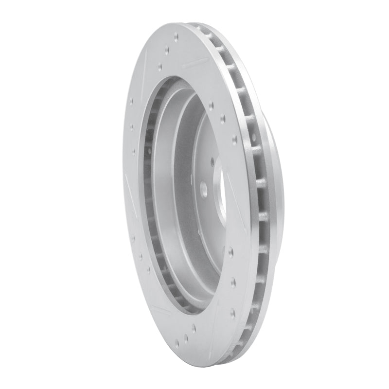 R1 Concepts R1 86-91 Mazda RX-7 Rear Right Drilled & Slotted Silver Brake Rotor