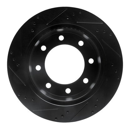 R1 Concepts R1 99-05 Ford F-350 Super Duty 2WD Rear Right Drilled & Slotted Black Brake Rotor