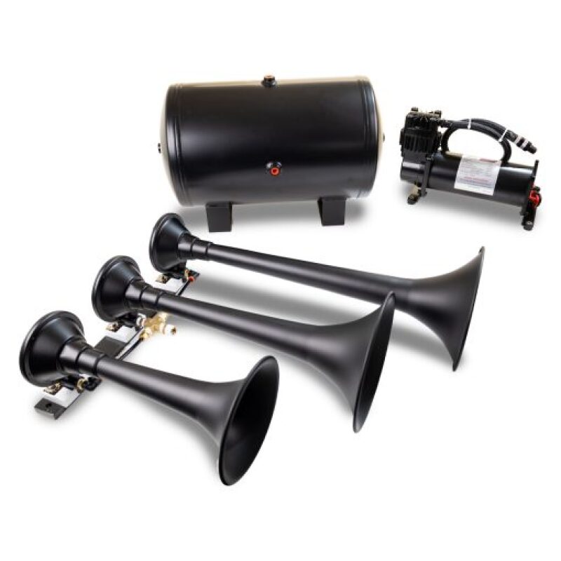 Kleinn Air Horns Kleinn Triple Black Horn Kit w/ 150 PSI Waterproof 5.0 gal Air Tank