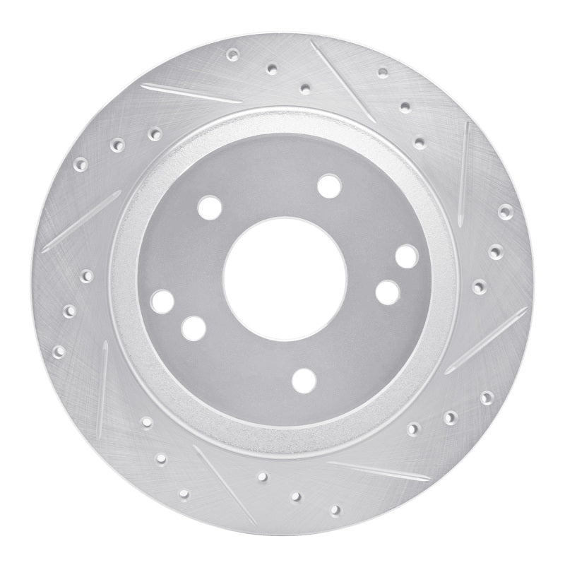 R1 Concepts R1 88-96 Chevrolet Corvette Rear Right Drilled & Slotted Silver Brake Rotor