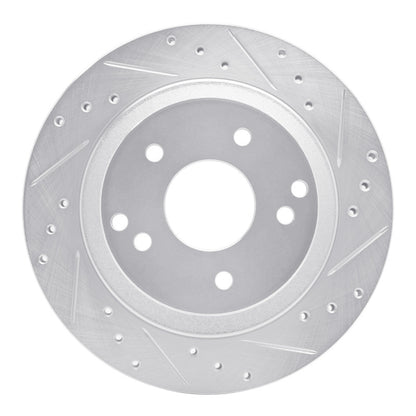 R1 Concepts R1 88-96 Chevrolet Corvette Rear Right Drilled & Slotted Silver Brake Rotor