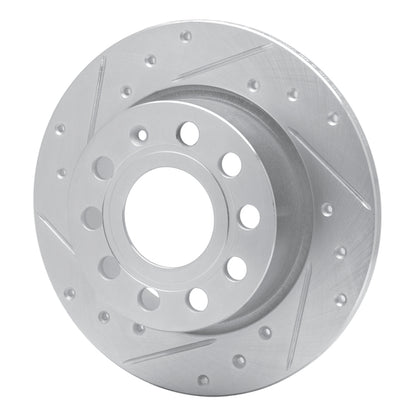 R1 Concepts R1 10-19 Audi A3 Rear Left Drilled & Slotted Silver Brake Rotor