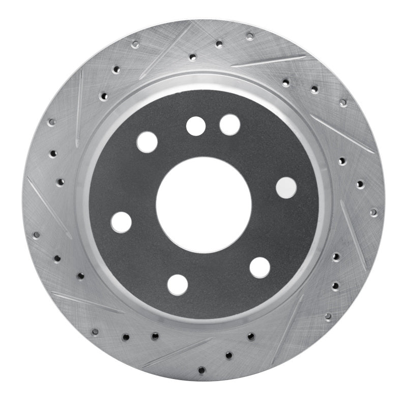 R1 Concepts R1 00-14 Cadillac Escalade Rear Left Drilled & Slotted Silver Brake Rotor