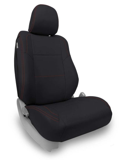 PRP Seats PRP 12-15 Toyota Tacoma Front Seat Covers/ Fold Flat Edition (Pair) - Black with Red Stitching
