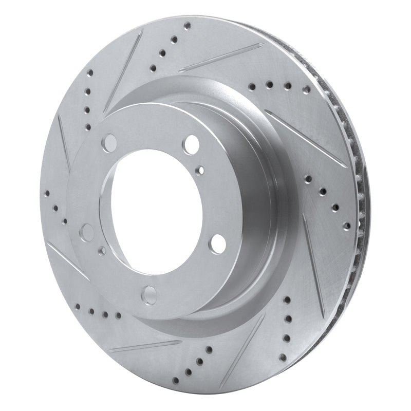R1 Concepts R1 17-21 Toyota Land Cruiser Front Left Drilled & Slotted Silver Brake Rotor