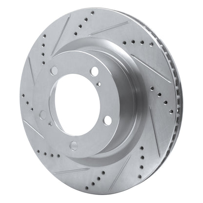R1 Concepts R1 17-21 Toyota Land Cruiser Front Left Drilled & Slotted Silver Brake Rotor