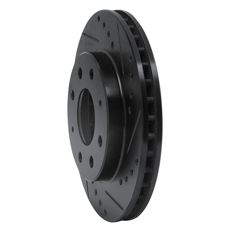 R1 Concepts R1 88-07 Dodge Colt Front Right Drilled & Slotted Black Brake Rotor