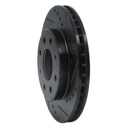 R1 Concepts R1 88-07 Dodge Colt Front Right Drilled & Slotted Black Brake Rotor