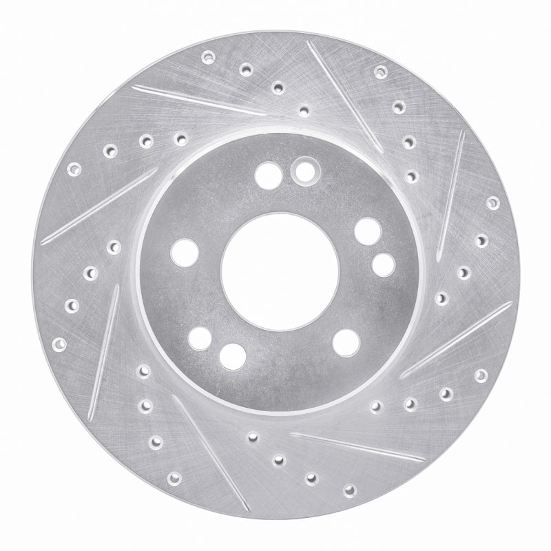 R1 Concepts R1 90-95 Mercedes-Benz 300CE Front Right Drilled & Slotted Silver Brake Rotor