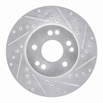 R1 Concepts R1 90-95 Mercedes-Benz 300CE Front Right Drilled & Slotted Silver Brake Rotor