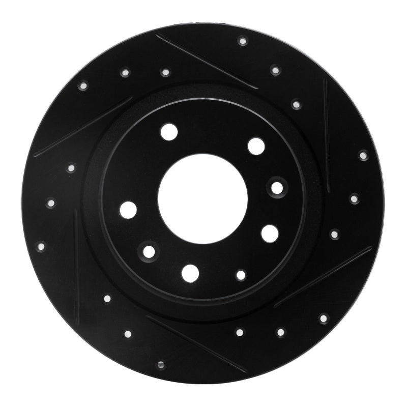 R1 Concepts R1 16-18 Mazda CX-3 Rear Right Drilled & Slotted Black Brake Rotor