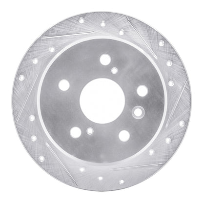 R1 Concepts R1 92-03 Lexus ES300 Rear Right Drilled & Slotted Silver Brake Rotor
