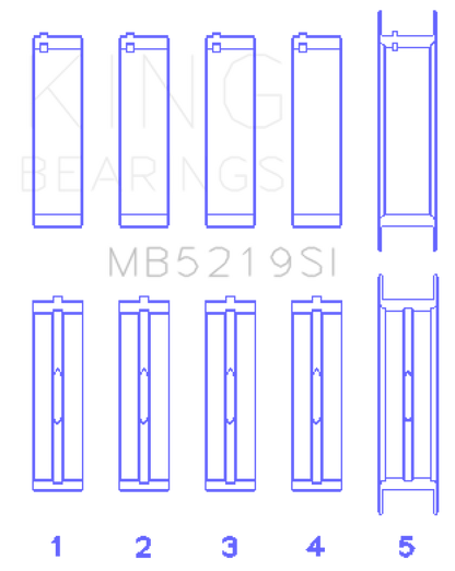 King Engine Bearings King 91-92 281CI 4.6L V8 Romeo with Cast Iron Block SOHC 16 Valves (Size +0.5) Main Bearing Set