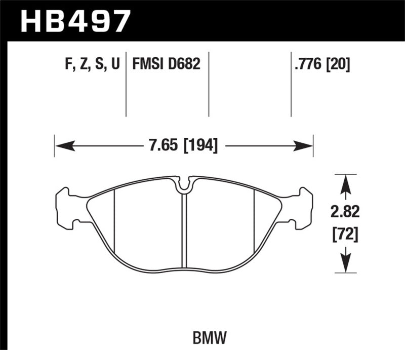 Hawk Performance Hawk 95-01 BMW 750iL 5.4L Base Front ER-1 Brake Pads