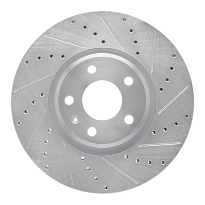 R1 Concepts R1 11-17 Audi A5 Front Right Drilled & Slotted Silver Brake Rotor