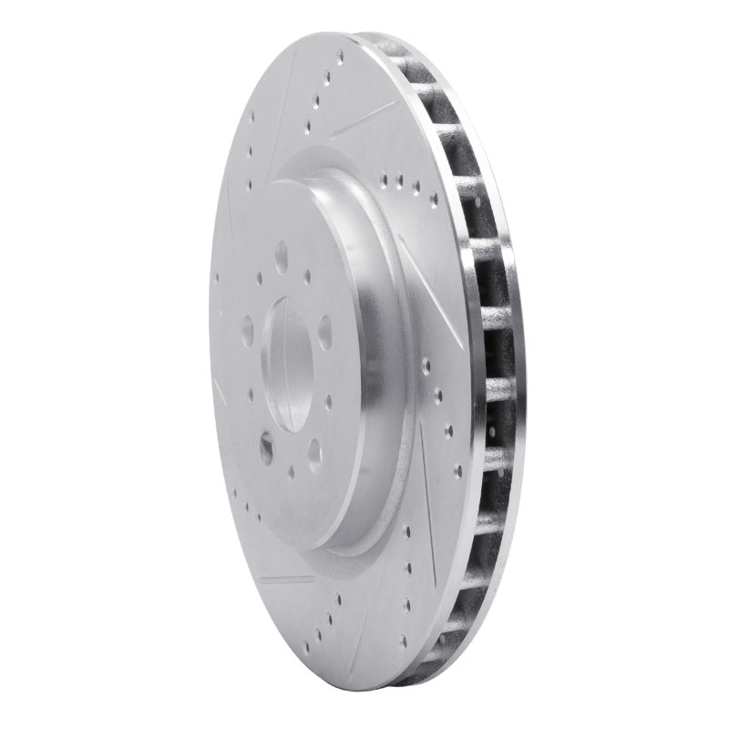 R1 Concepts R1 04-07 Volvo S60 Rear Left Drilled & Slotted Silver Brake Rotor