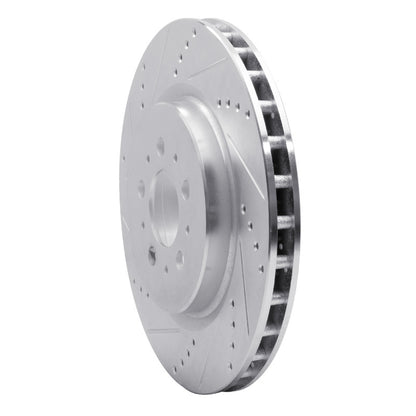 R1 Concepts R1 04-07 Volvo S60 Rear Left Drilled & Slotted Silver Brake Rotor