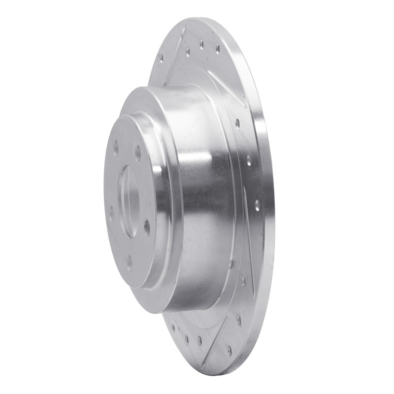 R1 Concepts R1 00-06 Subaru Outback Rear Left Drilled & Slotted Silver Brake Rotor