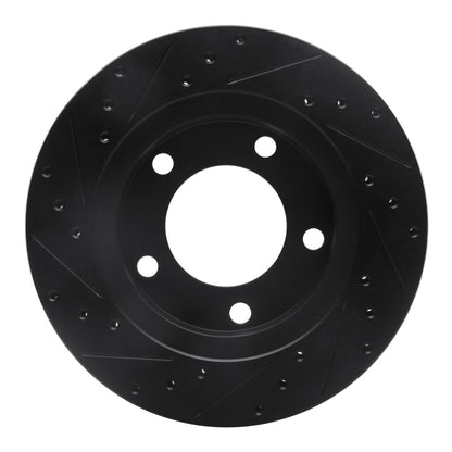 R1 Concepts R1 76-86 Jeep CJ5 Front Right Drilled & Slotted Black Brake Rotor