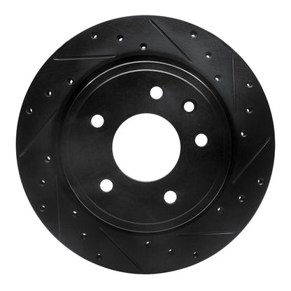 R1 Concepts R1 95-06 Jaguar XJR Rear Right Drilled & Slotted Black Brake Rotor