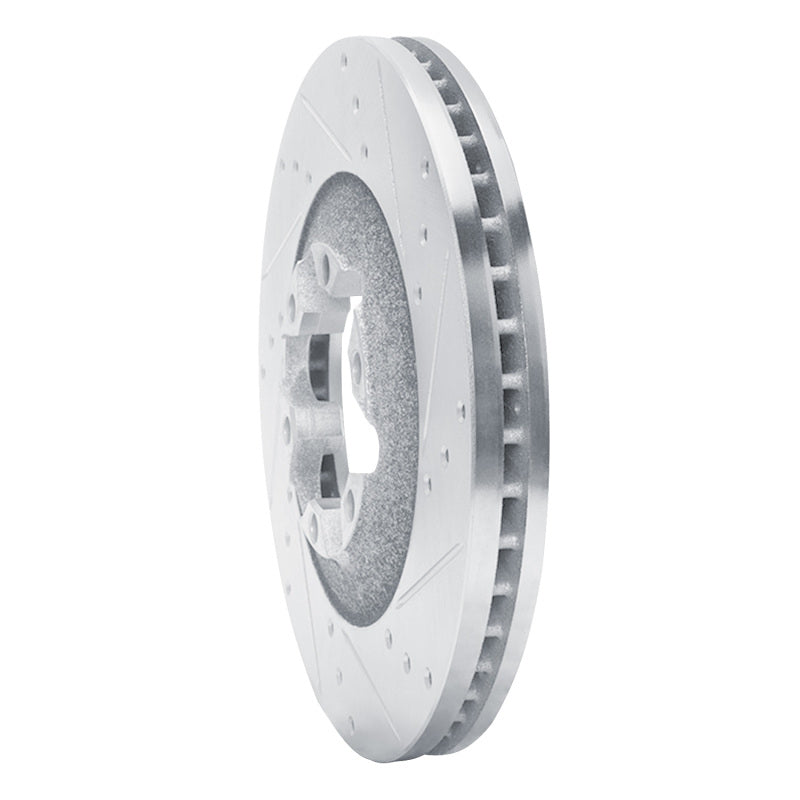 R1 Concepts R1 09-12 Chevrolet Colorado Front Right Drilled & Slotted Silver Brake Rotor