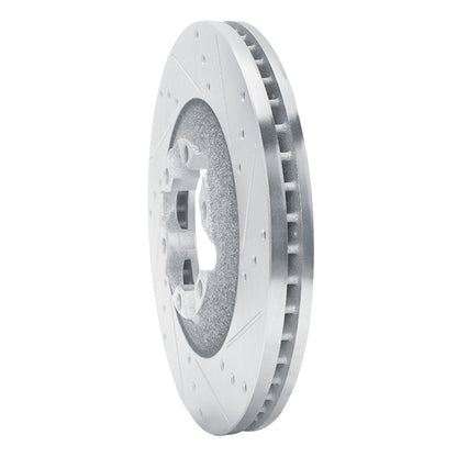R1 Concepts R1 09-12 Chevrolet Colorado Front Right Drilled & Slotted Silver Brake Rotor