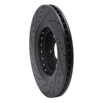 R1 Concepts R1 08-21 Lexus RX350 Front Right Drilled & Slotted Black Brake Rotor