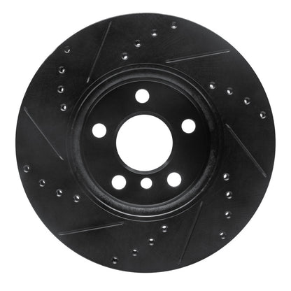 R1 Concepts R1 14-21 Mini Cooper Clubman Front Right Drilled & Slotted Black Brake Rotor