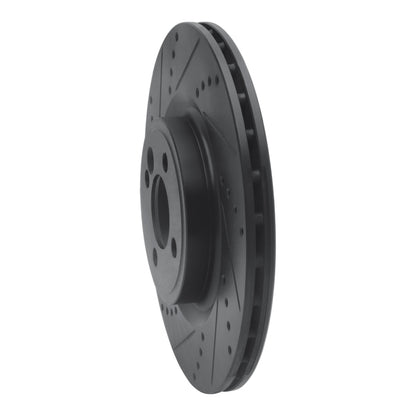 R1 Concepts R1 09-14 Mini Cooper (Excl Clubman) Front Left Drilled & Slotted Black Brake Rotor