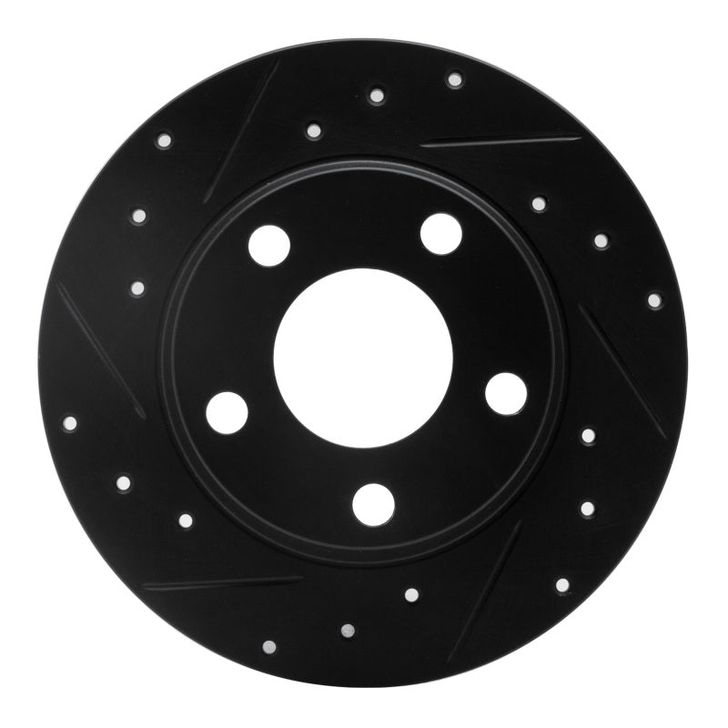 R1 Concepts R1 99-05 Audi Allroad Rear Left Drilled & Slotted Black Brake Rotor