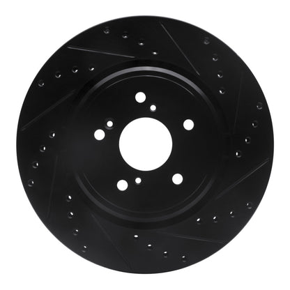 R1 Concepts R1 14-20 Acura MDX Front Right Drilled & Slotted Black Brake Rotor