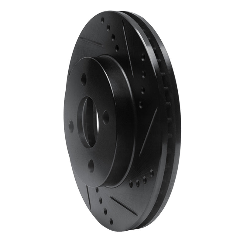 R1 Concepts R1 03-10 Chevrolet Cobalt Front Right Drilled & Slotted Black Brake Rotor