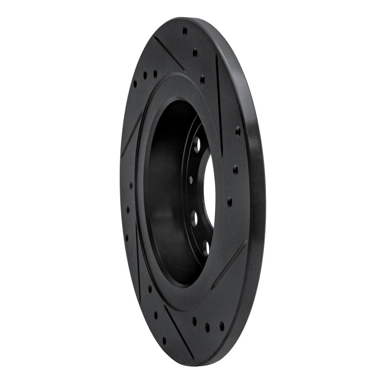 R1 Concepts R1 06-10 Pontiac Solstice Rear Left Drilled & Slotted Black Brake Rotor