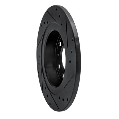 R1 Concepts R1 06-10 Pontiac Solstice Rear Left Drilled & Slotted Black Brake Rotor