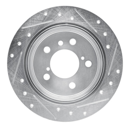 R1 Concepts R1 92-03 Lexus ES300 Rear Left Drilled & Slotted Silver Brake Rotor