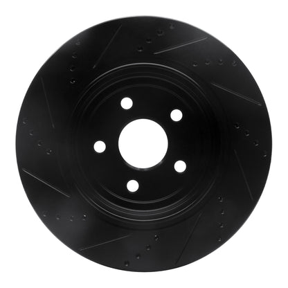 R1 Concepts R1 12-25 Dodge Durango Rear Right Drilled & Slotted Black Brake Rotor