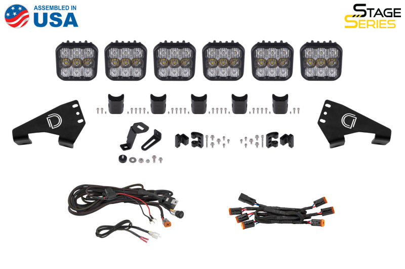 Diode Dynamics 20-Present Polaris RZR SS5 Pro CrossLink Roof - White Combo Lightbar Kit
