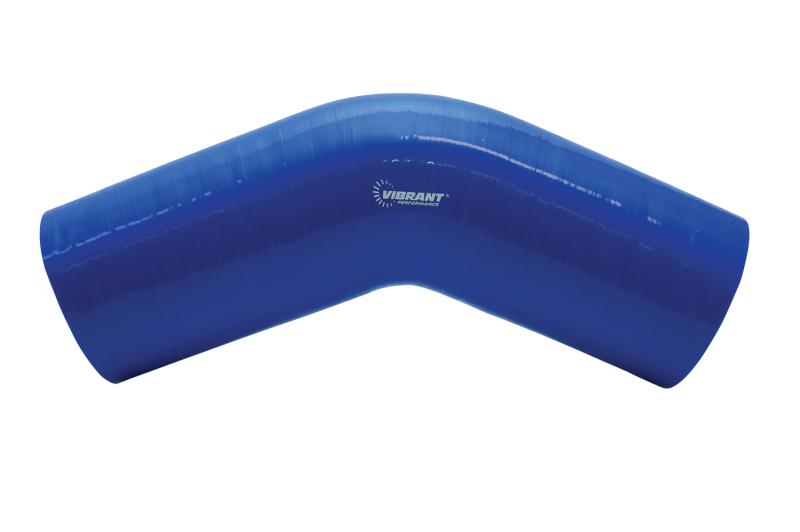 Vibrant 4 Ply Reinforced Silicone Elbow Connector - 2.5in I.D. - 45 deg. Elbow (BLACK)