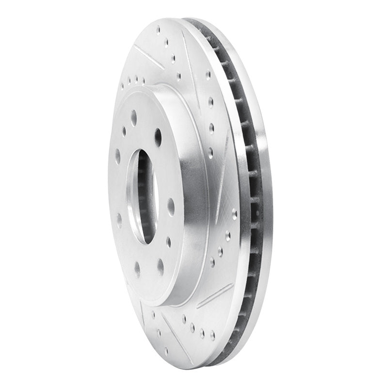 R1 Concepts R1 09-09 Ford F-150 4WD Front Right Drilled & Slotted Silver Brake Rotor
