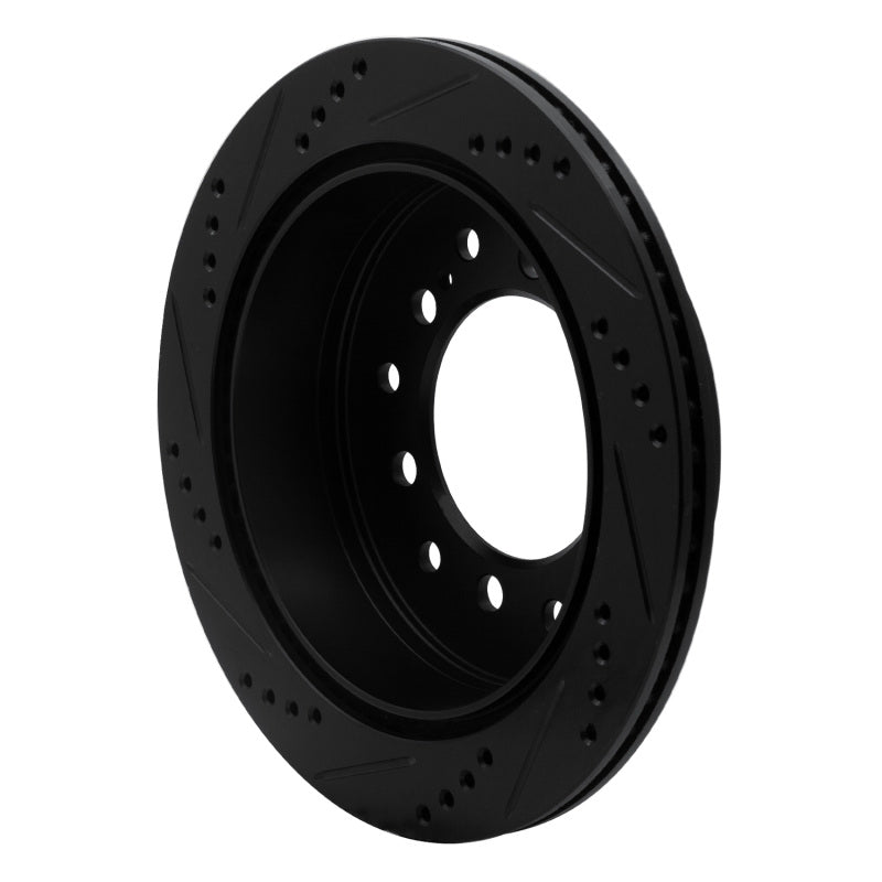 R1 Concepts R1 01-09 Lexus GX470 Rear Right Drilled & Slotted Black Brake Rotor